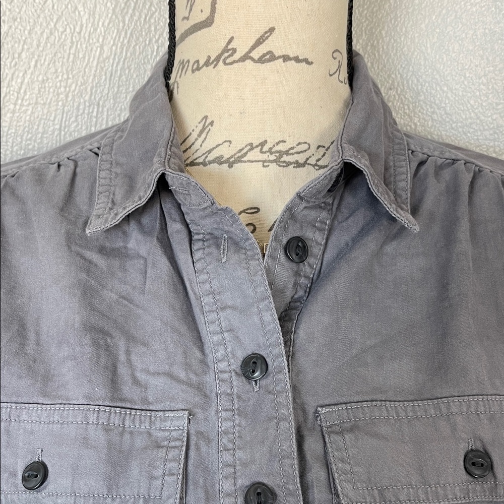 Universal Thread Gray Utility Button Front Shirt … - image 2